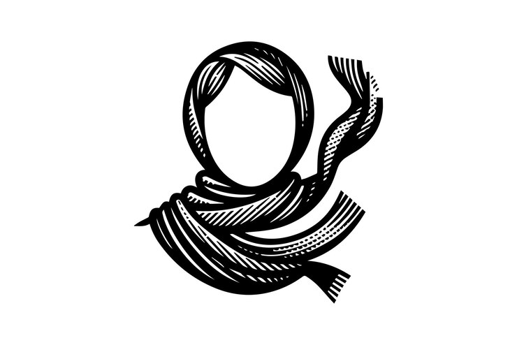 Vecteur illustration de la silhouette vectorielle des foulards des filles