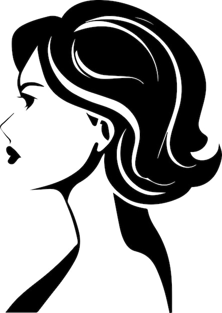 Illustration de silhouette vectorielle de profil de femmes 19