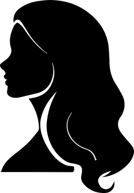 Illustration de silhouette vectorielle de profil de femmes 33