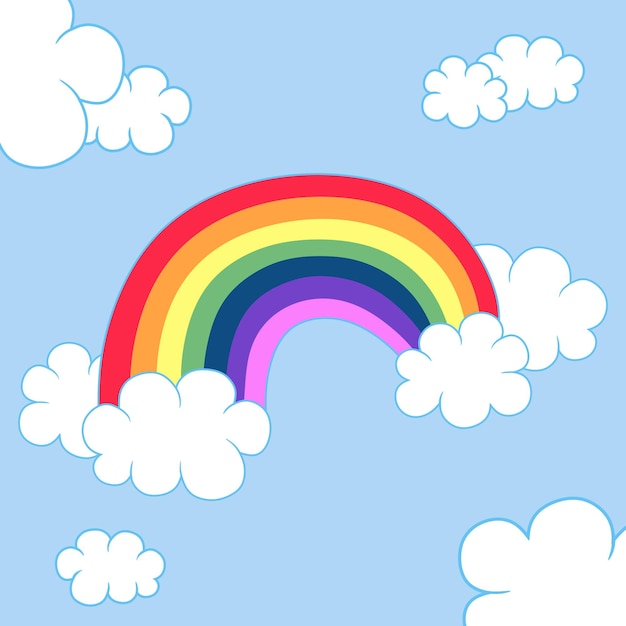 Illustration Simple D'arc-en-ciel Coloré Dans Le Ciel