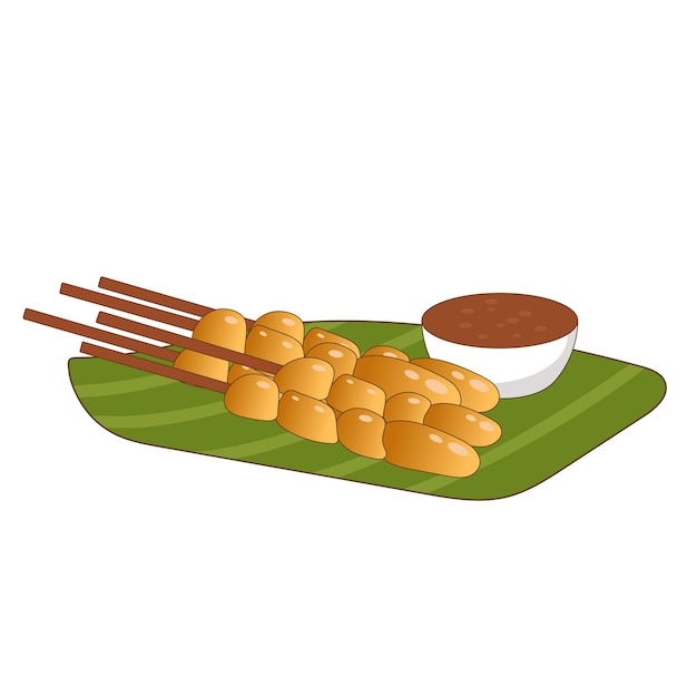 Illustration Simple De La Cuisine Indonésienne Sate