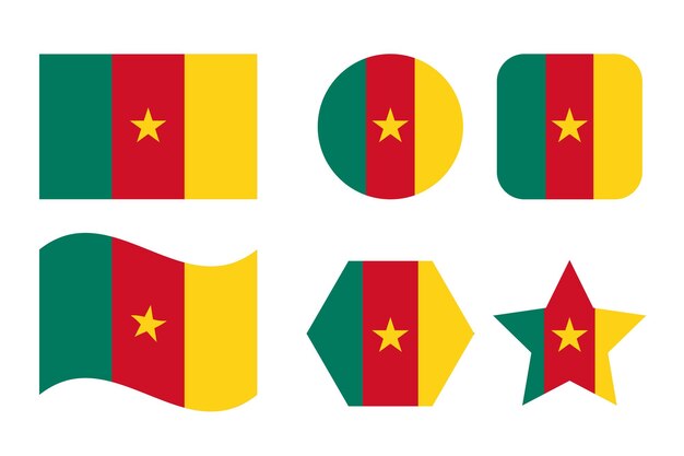 Illustration simple du drapeau camerounais pour le jour de l'indépendance ou les élections. Icône simple pour le web