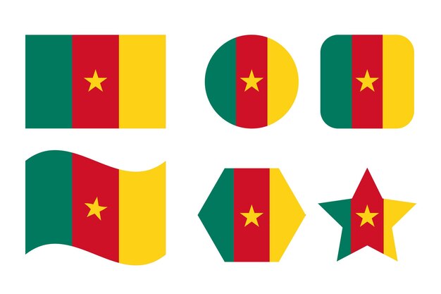 Illustration Simple Du Drapeau Camerounais Pour Le Jour De L'indépendance Ou Les élections. Icône Simple Pour Le Web