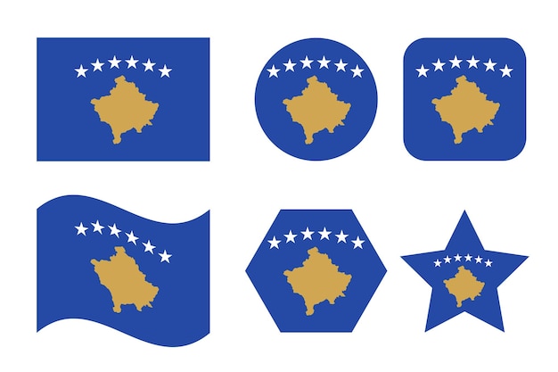 Illustration Simple Du Drapeau Du Kosovo Pour Le Jour De L'indépendance Ou Les élections