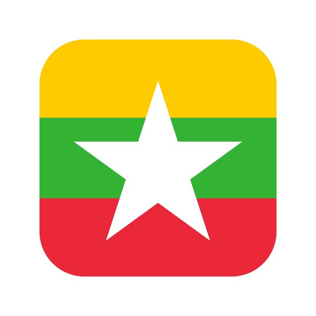 Illustration simple du drapeau du Myanmar pour le jour de l'indépendance ou les élections