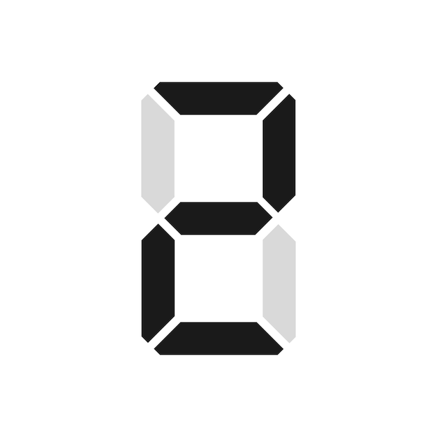Illustration simple du nombre numérique Chiffre électronique du numéro deux