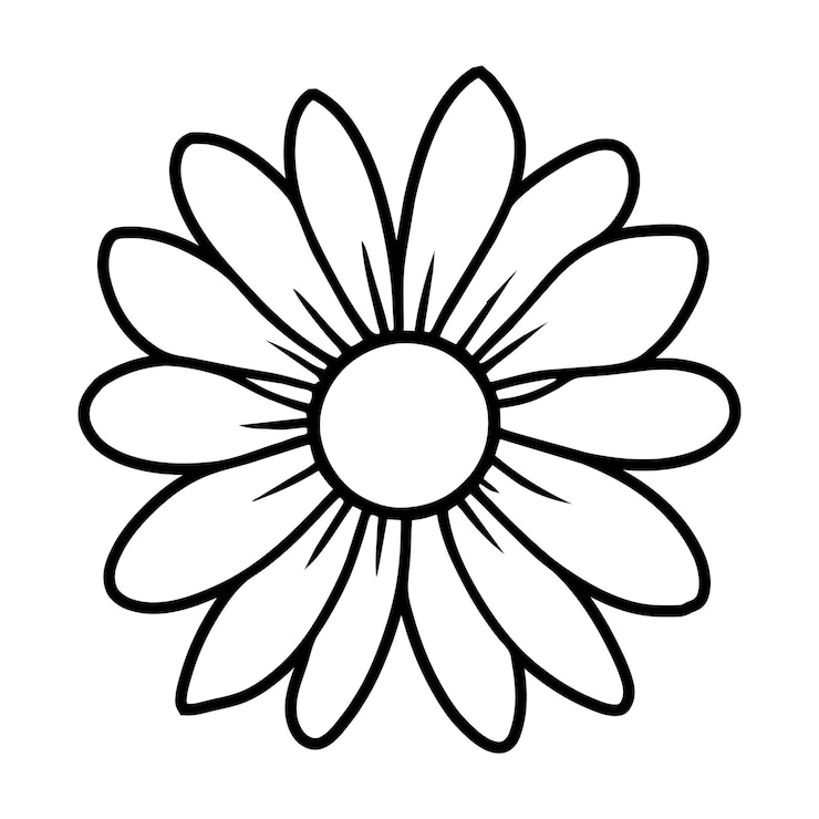 Vecteur illustration simple de fleurs dessinée à la main