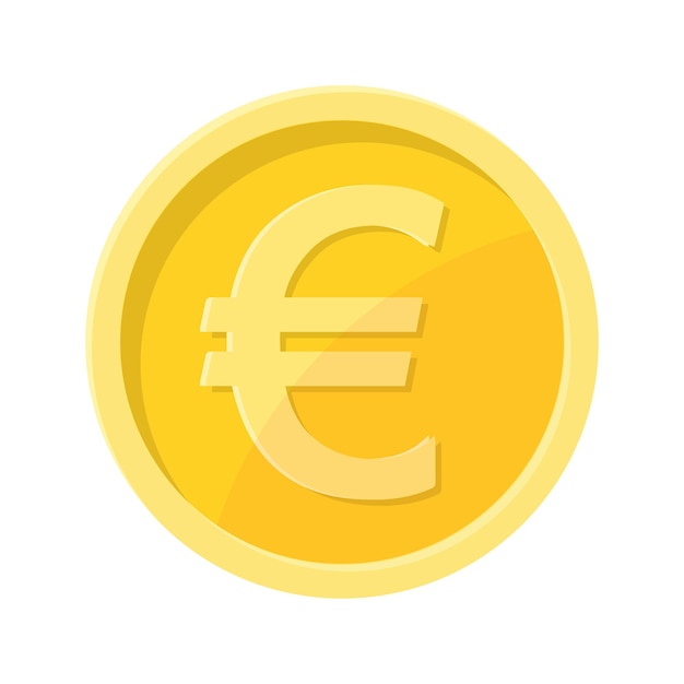 Illustration Simple De La Pièce En Euros Concept De Monnaie Internet Style Plat