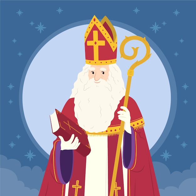 Vecteur illustration de sinterklaas plat