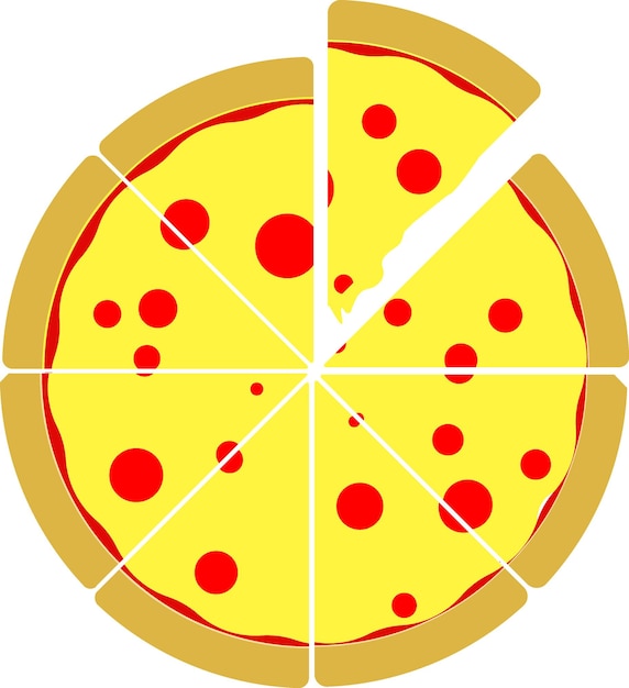 Illustration De Six Tranches De Pizza