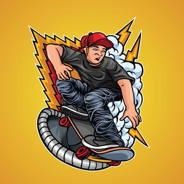 Illustration de skateur