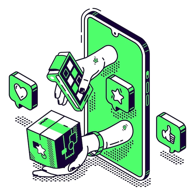 Illustration D'un Smartphone Avec Une Manette De Jeu Et Une Boîte
