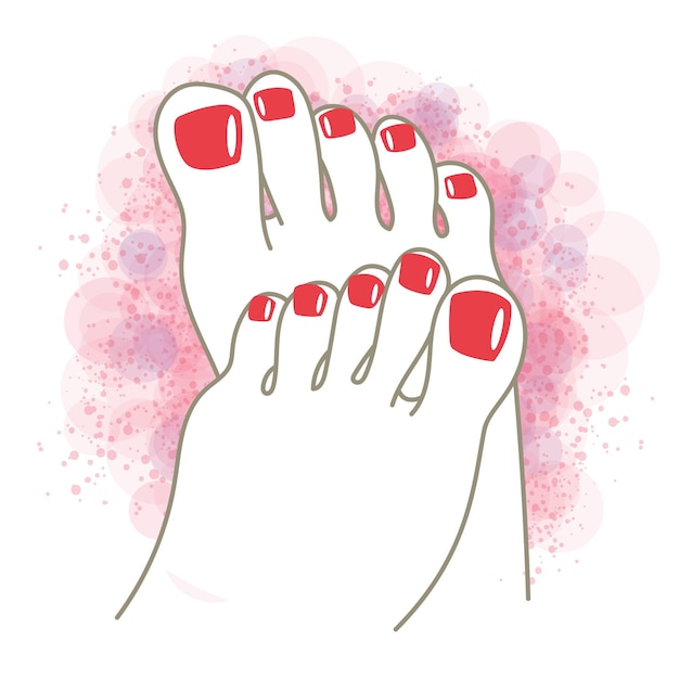 Vecteur illustration de soins des pieds femme