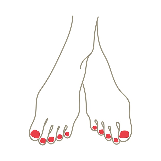 Vecteur illustration de soins des pieds femme