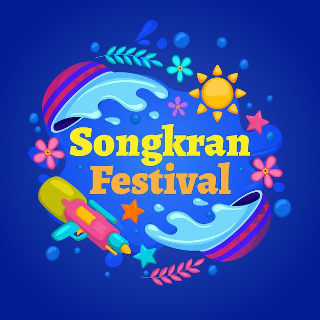 Illustration de songkran dégradé