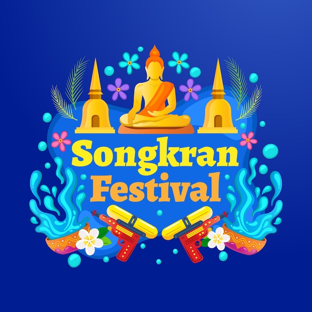 Illustration De Songkran Dégradé