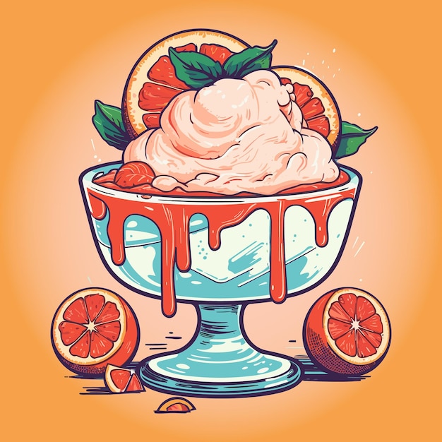 Vecteur illustration de sorbet orange