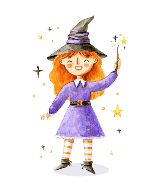 illustration de sorcière mignonne halloween