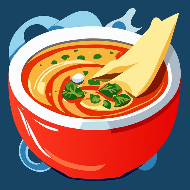 Vecteur illustration de la soupe au ramen