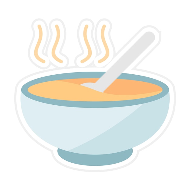 Illustration de la soupe à plat