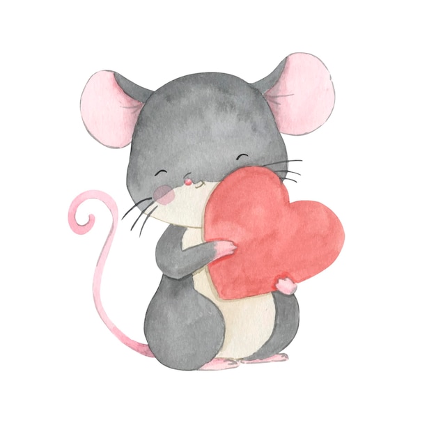 Illustration De Souris Aquarelle Pour Les Enfants