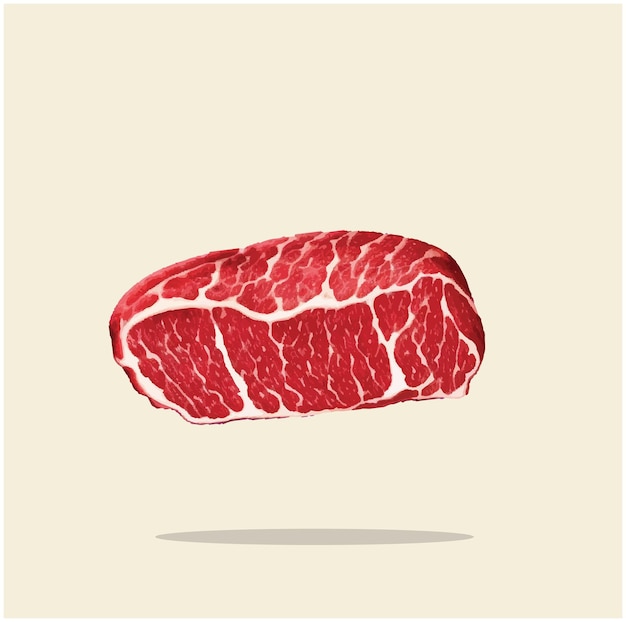 Vecteur illustration d'un steak de bœuf coupé 02