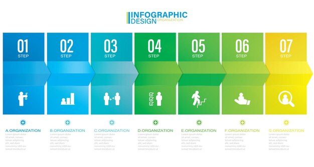 Illustration De Stock D'éléments Infographiques Infographie Numéro 7 Partie Des Icônes D'étapes