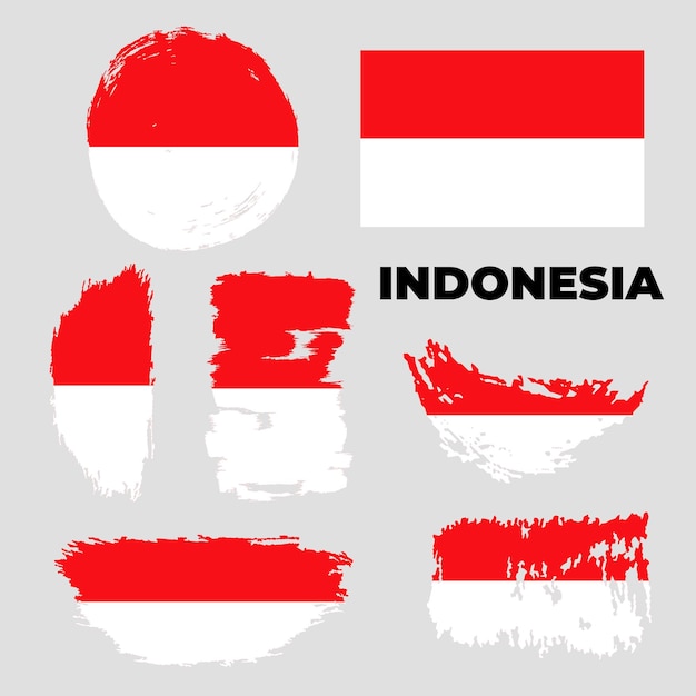 Illustration de stock grunge vecteur créatif drapeau de l'Indonésie