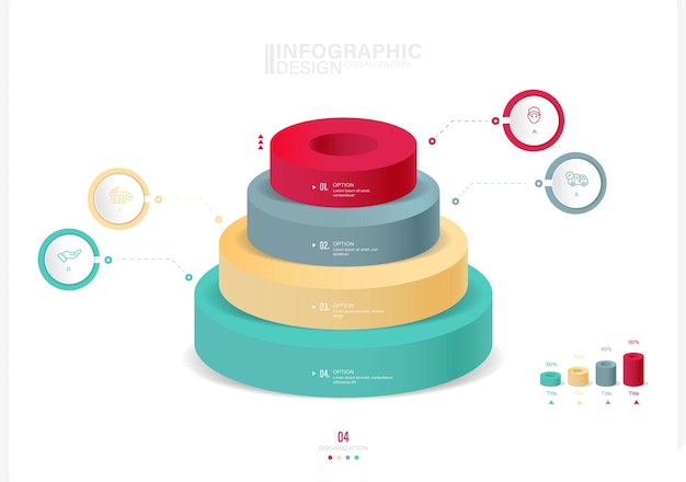 Illustration De Stock De Modèle Vectoriel Infographie étapes Développement Progrès Shopping Pyramide