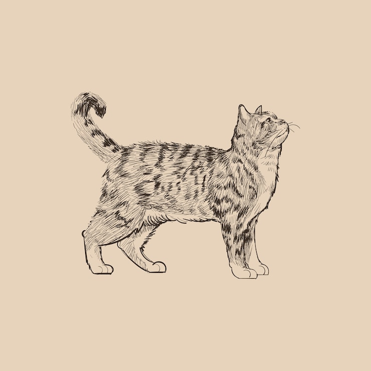 Vecteur illustration style de dessin de chat