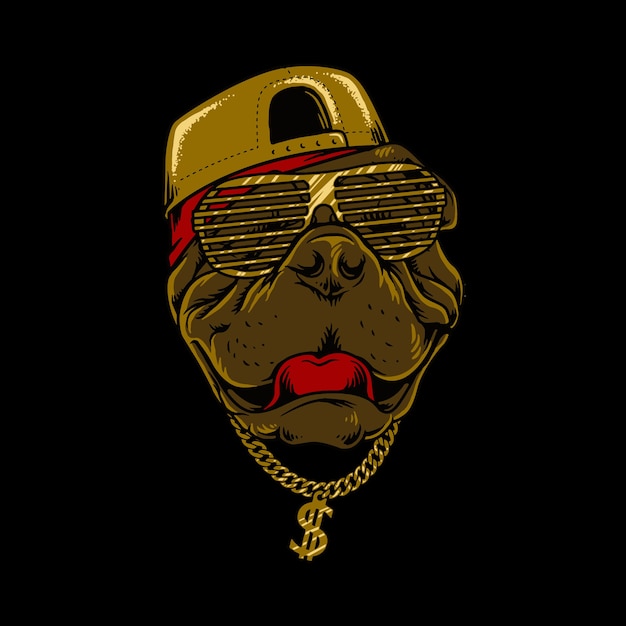 Illustration De Style Hip Hop Chien