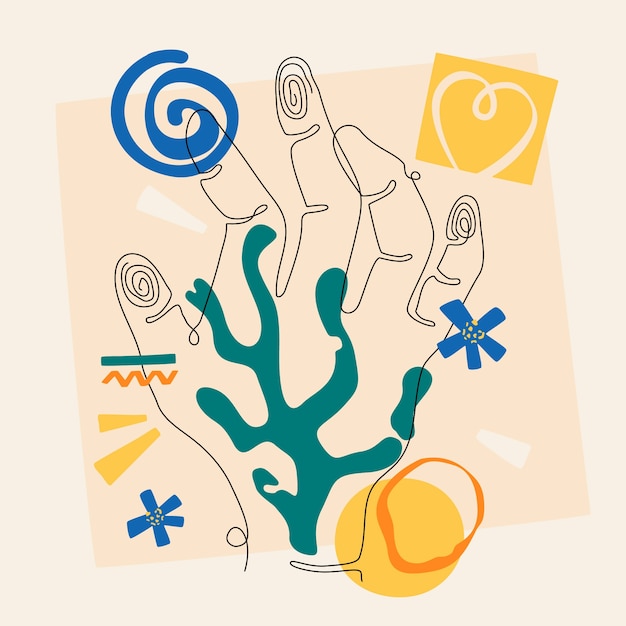 Illustration De Style Matisse Dessiné à La Main