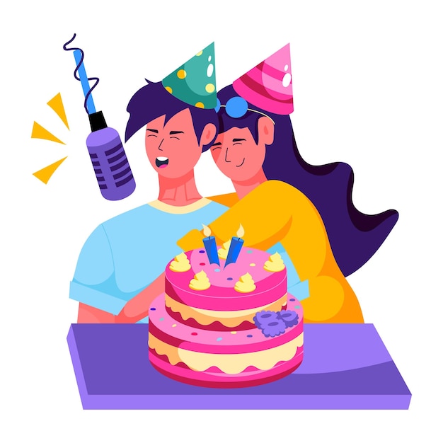 Une illustration de style plat de la célébration du champagne