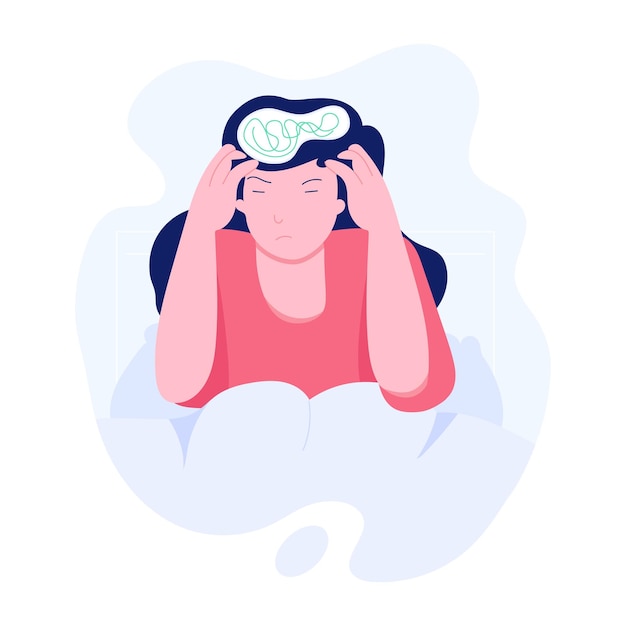 Une illustration de style plat de la rumination