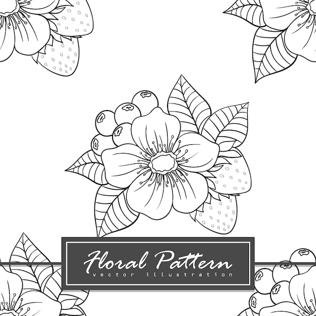 Illustration De Style Tendance Motif Floral Sans Soudure Doodle