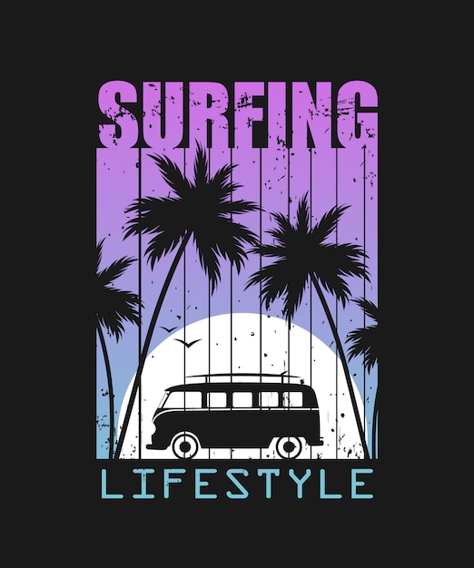 Illustration De Style De Vie Surf