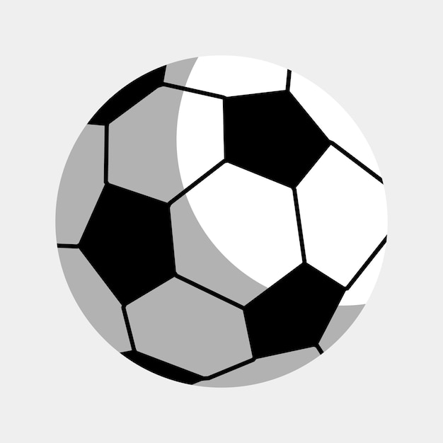 Illustration stylisée d'un ballon de football avec des formes géométriques et des ombres douces