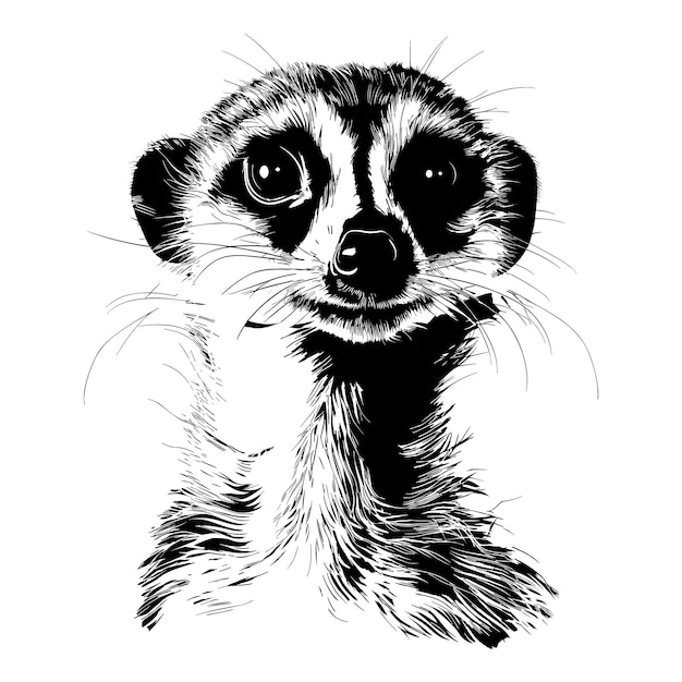 Illustration De Suricate Croquis Dessiné à La Main