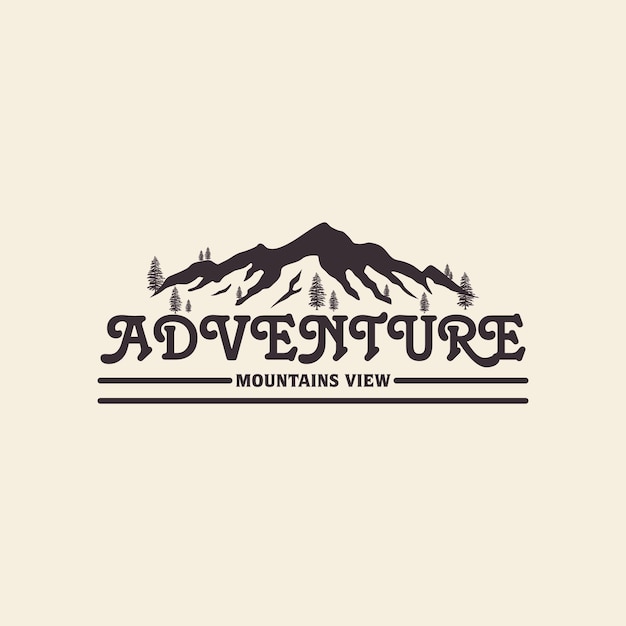 Illustration De Symbole D'icône D'aventure De Modèle Vectoriel De Conception De Logo De Montagne Vintage