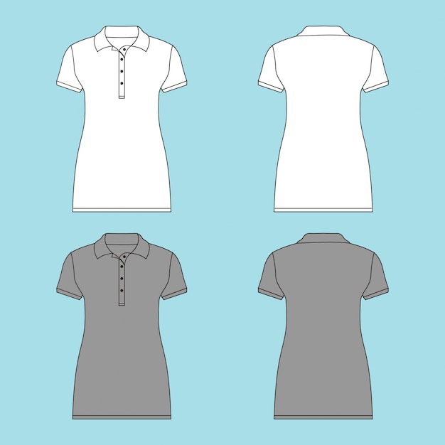 Vecteur illustration de t-shirt bouton dames