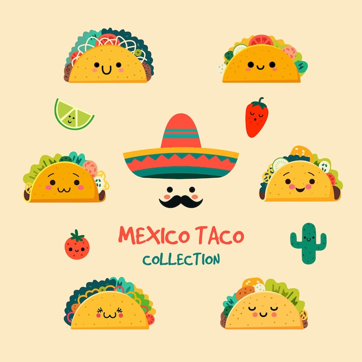 Vecteur illustration de tacos mexicains