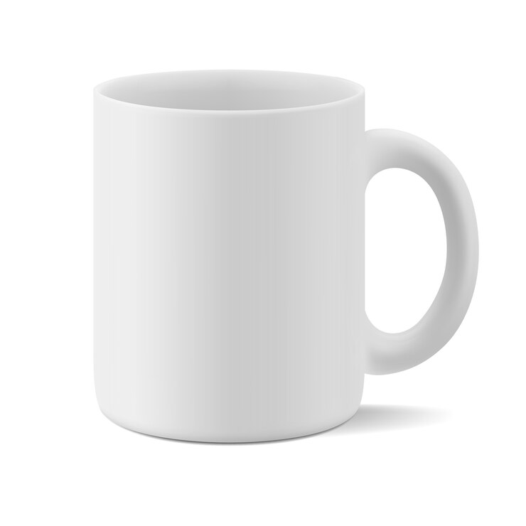 Vecteur illustration de tasse en céramique blanche réaliste