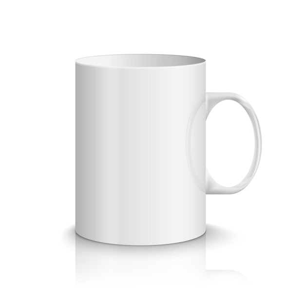 Vecteur illustration de tasse réaliste blanche