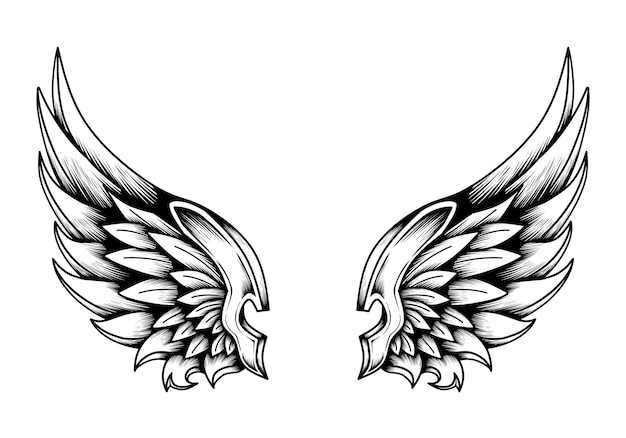 Illustration De Tatouage D'ailes D'ange Tribal