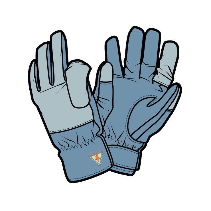 Vecteur illustration technique du modèle vectoriel de conception des gants de tir