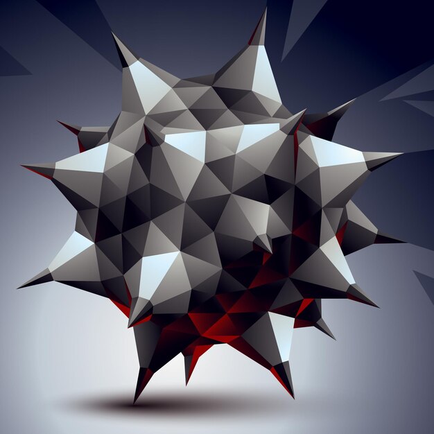 Illustration de technologie abstraite vectorielle 3D, objet inhabituel géométrique en perspective. Forme origami.
