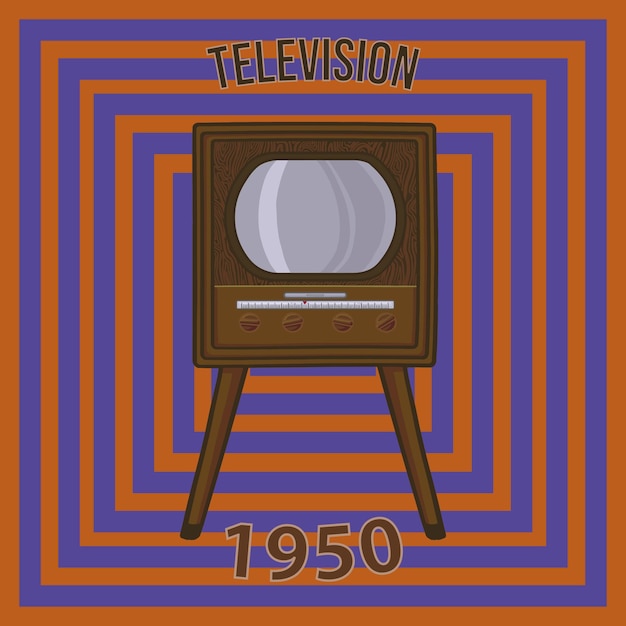 Vecteur une illustration de la télévision des années 1950