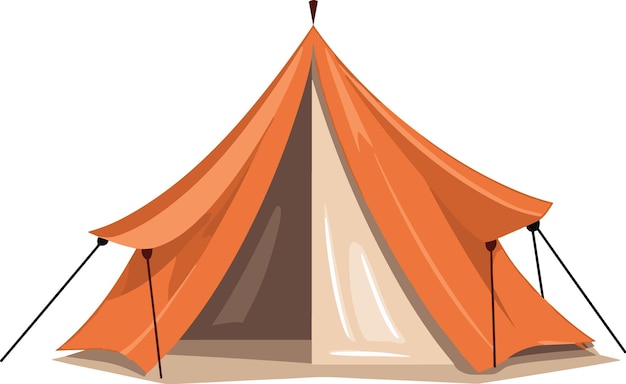 Illustration de tente de camping dessinée à la main par vecteur