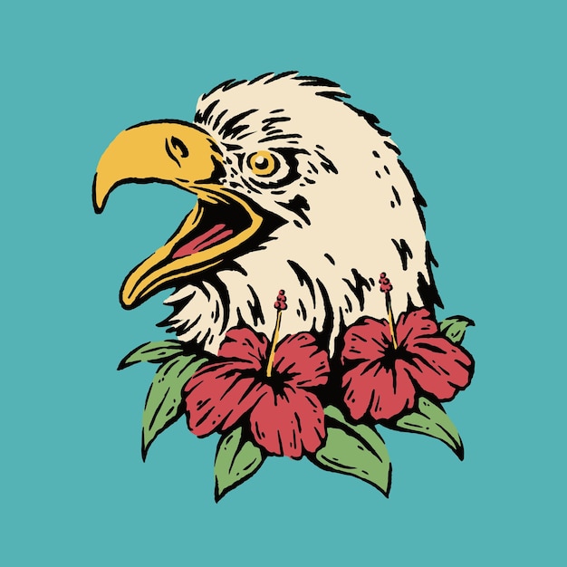 Vecteur illustration tête d'aigle