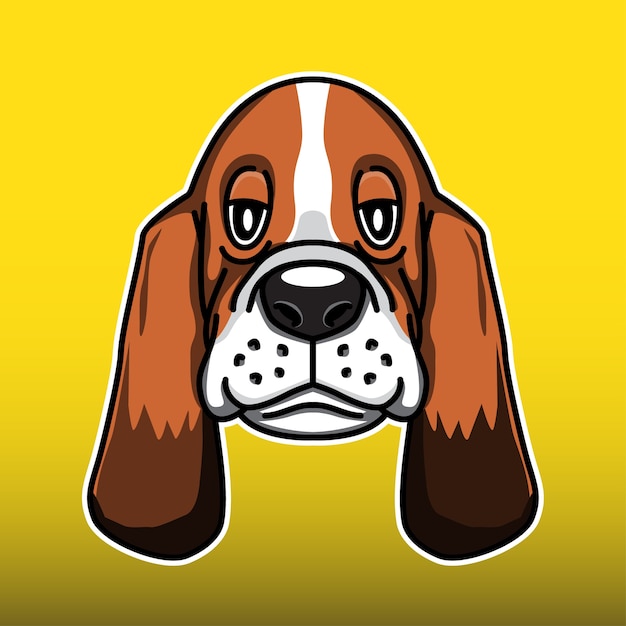 Illustration de tête de chien basset hound